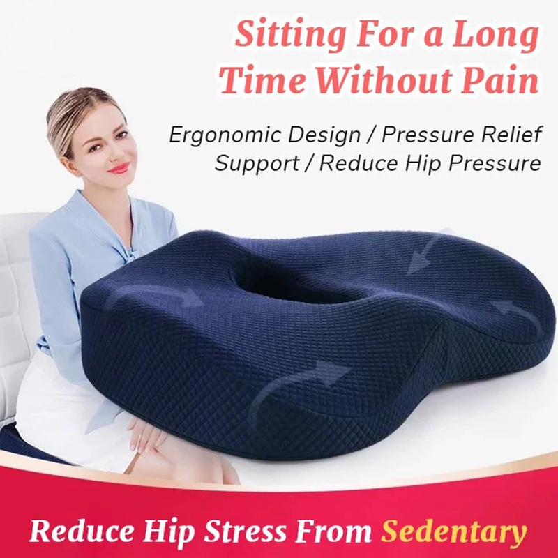 Memory Foam Hemorrhoid Seat Cushion Hip Support Orthopedic Pillow