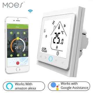 MOES 2 Pipe/4Pipe WiFi Air Conditioner Thermostat Temperature Controller Fan Coil Unit Work with Tuya Smart life APP Voice Control By Alexa Google Home