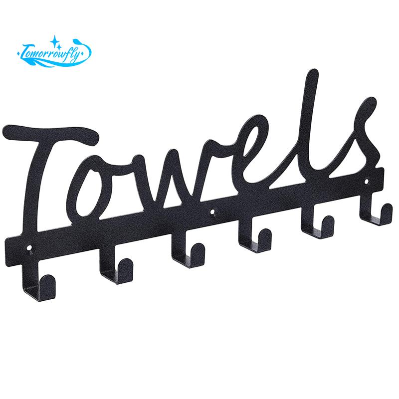 Towel Hooks Bathroom Towel Racks Towel Holder & Organizer Black