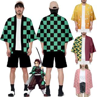 [shiping 24h ] Anime Outerwear Demon Slayer: Kimetsu no Yaiba Kamado Nezuko Cosplay Loose Haori Coat