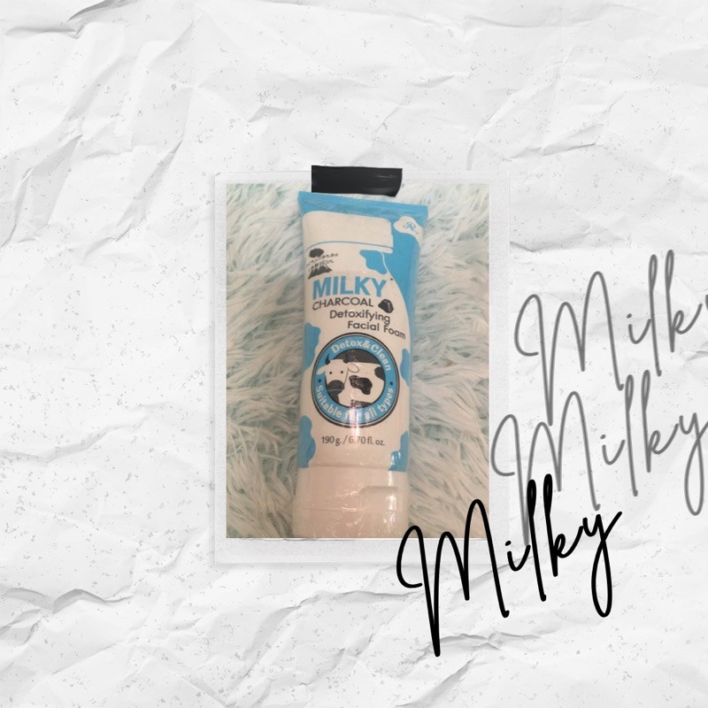 milky charcoal detoxifying facial foam