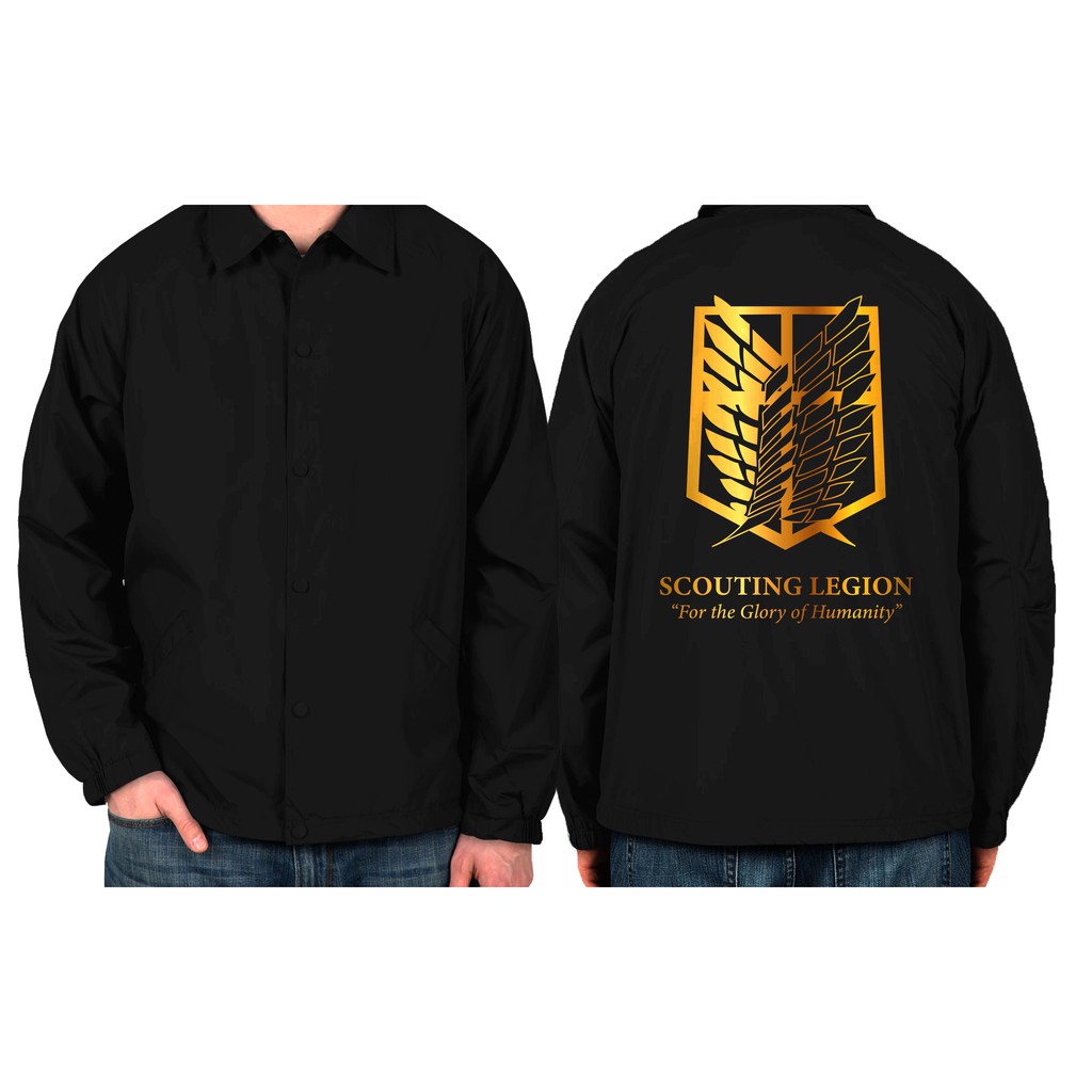 Coach Jacket Attack On Titan Logo Windbreaker Waterproof, Aot L Xl