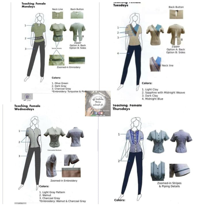 DepEd Teaching Uniform For Ladies (FABRIC WITH ACCESORIES AND