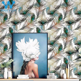WANFISH Peacock Design For Wall Decor Self-Adhesive PVC Wallpaper Waterproof Room Sticker 10mx45cm