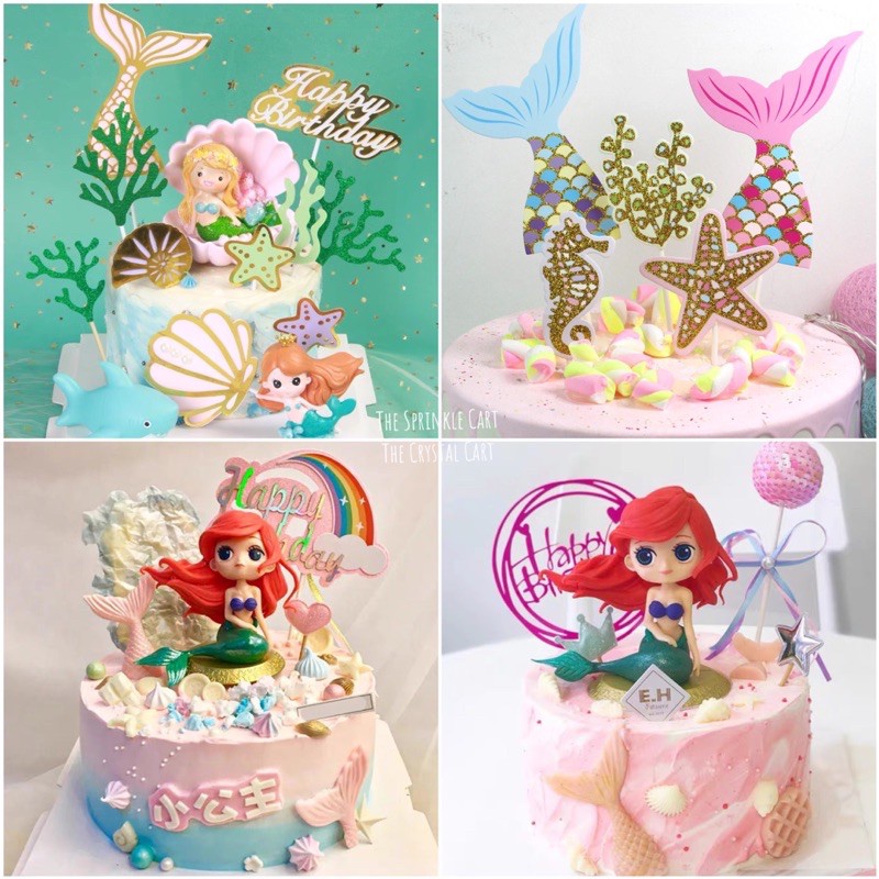 Mermaid Themed Cake Decoration Ariel Princess Under The Sea Cake Decoration Tcc Shopee Philippines