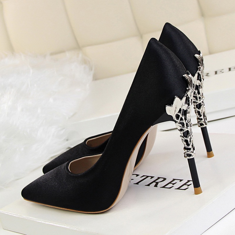 BIGTREE Shoes Women Heels Metal Stiletto Woman Pumps Sexy High Heel Ladies  Pointed Party Wedding | Shopee Philippines