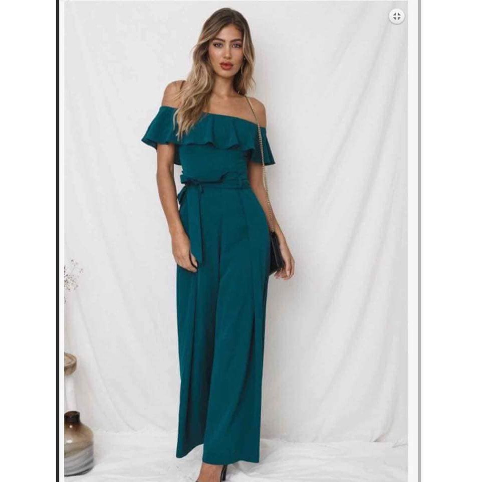 off shoulder jumpsuit formal