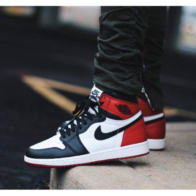 Original nike Air Jordan 1 retro high OG Black Toe OEM for men | Shopee  Philippines