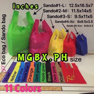 100pcs Eco bag sando bag 5sizes plain Reusable shopping tote bag non - woven vest bag Eco bag