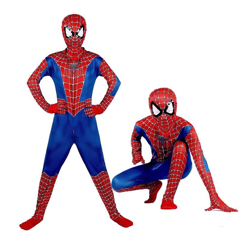 LuckB Superhero Spandex Costume Cosplay 3D Zentai Full Bodysuit Halloween Adult/Kids 3D Style 