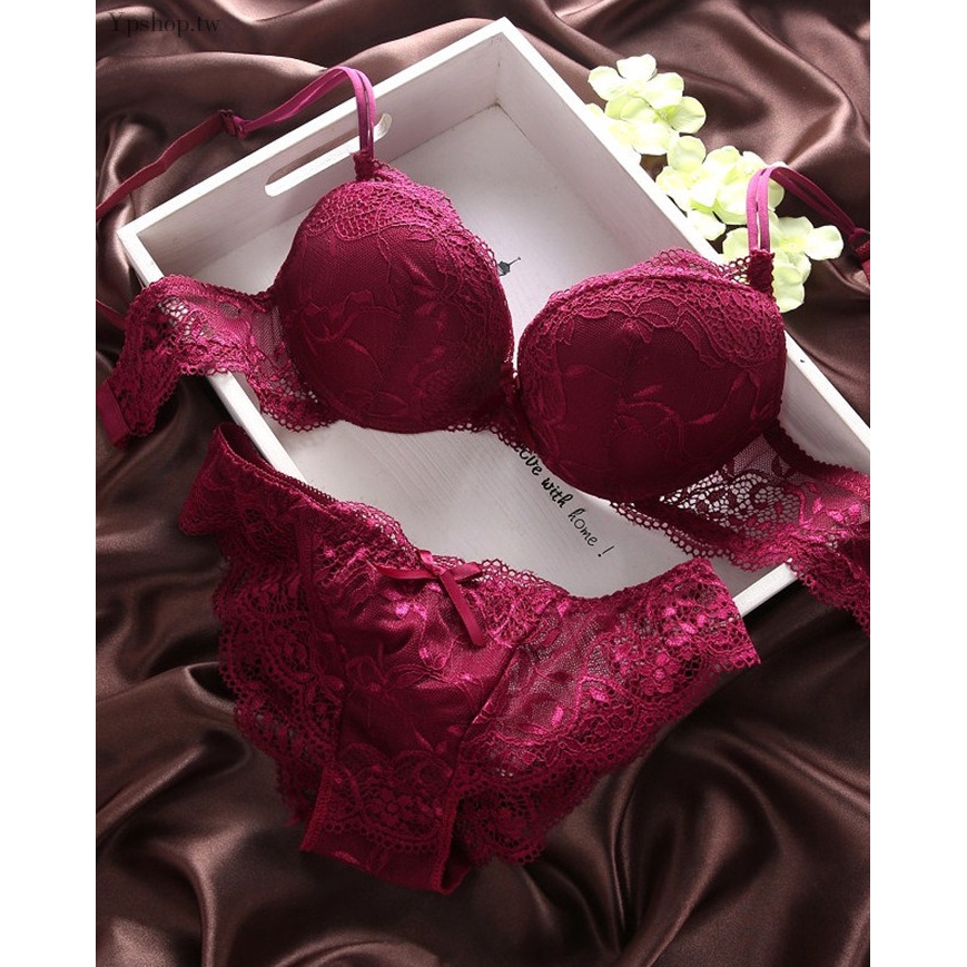 burgundy bra and panty set