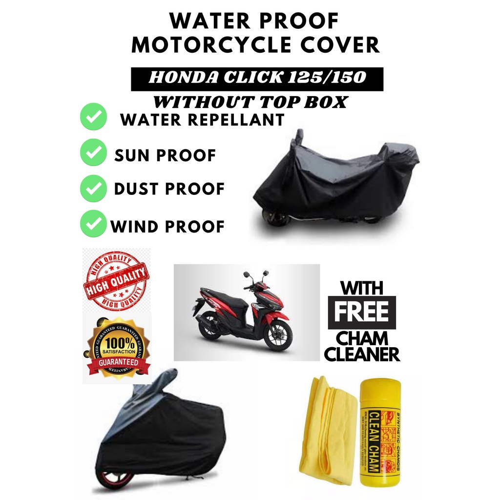 HONDA CLICK 125/150 BIG MOTORCYCLE COVER WITH FREE CHAM CLEANER (COD ...