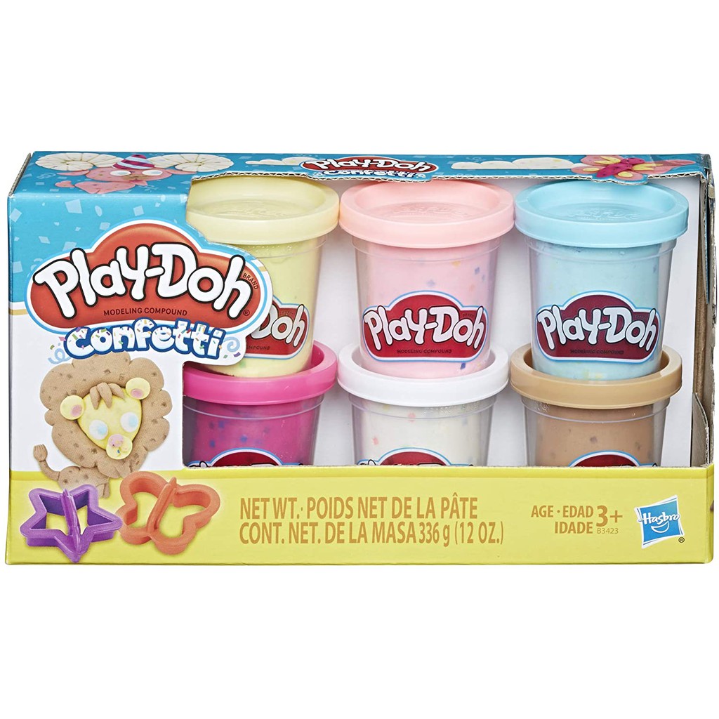 Details about   Play-Doh Confetti 6-Pack with Butterfly and Star Molds 
