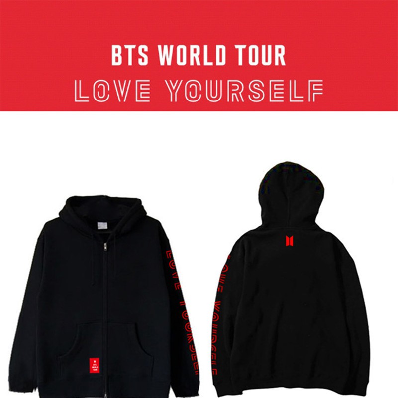 bts wearing love yourself hoodie