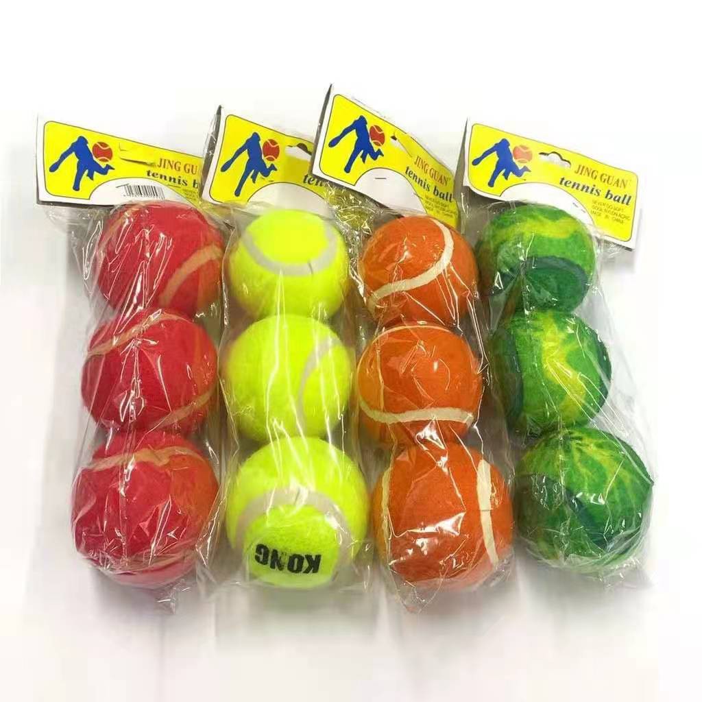 3pcs Rubber Tennis Ball Rubber Tennis Ball Practice Ball For School