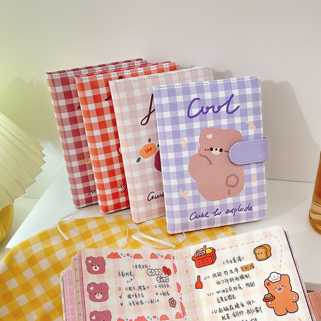 PU Leather Cute Notebook Cover Macaroon Color Diy Journal Diary Book