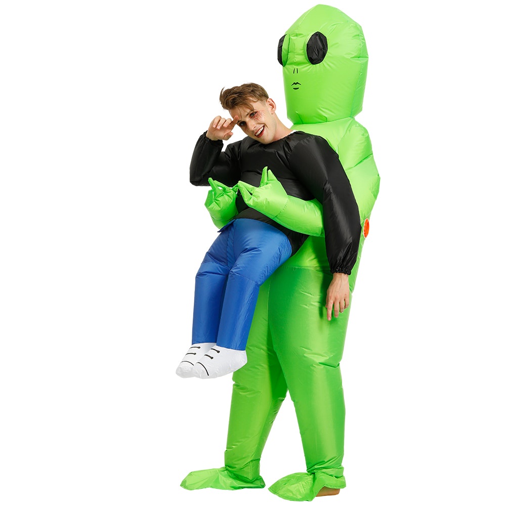 New Purim Scary Green Alien Costume Cosplay Mascot Inflatable Costume