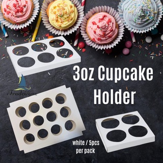 Cupcake Holder for 3oz cupcakes / White / 5PCS per pack / 4,6,12 Holes #14