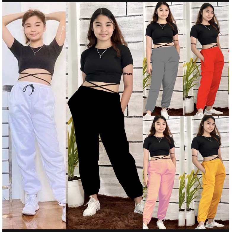 Loisa Coordinates String crop top with jogger pants OOTD for teenagers ...