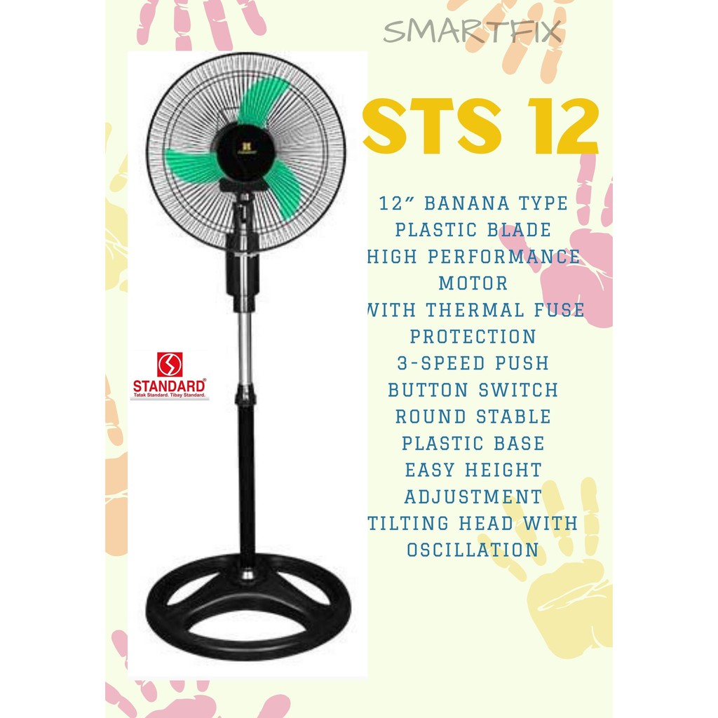 Standard Electric Fan Stand Fan 12" Banana Blade STS 12 Shopee