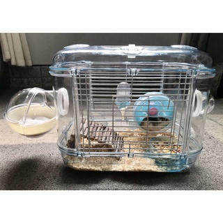 EASY CLEAN Unobstructed View Hamster Transparent Crystal Cage with External Bathroom