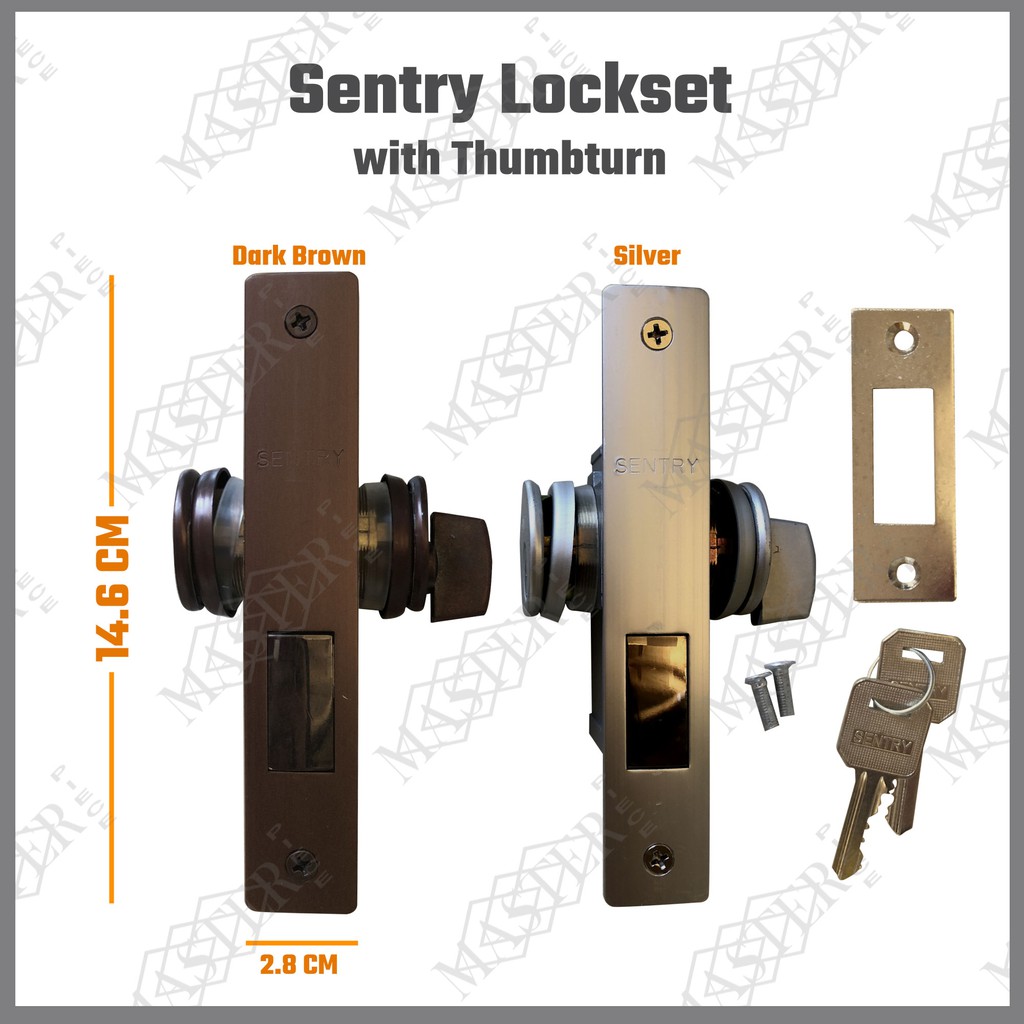 Sentry Aluminum Ed Swing Door Lockset Single Key W Thumbturn Silver