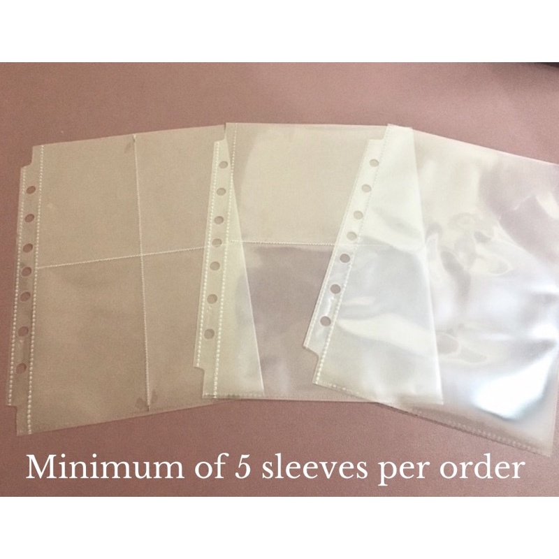 A5 Pocket Sleeves for 2/3 Ring Mini Binders Ultra Clear & Heavyweight 1 pocket 2 pockets 4