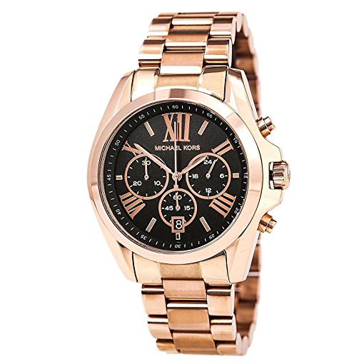 black and rose gold mk watch