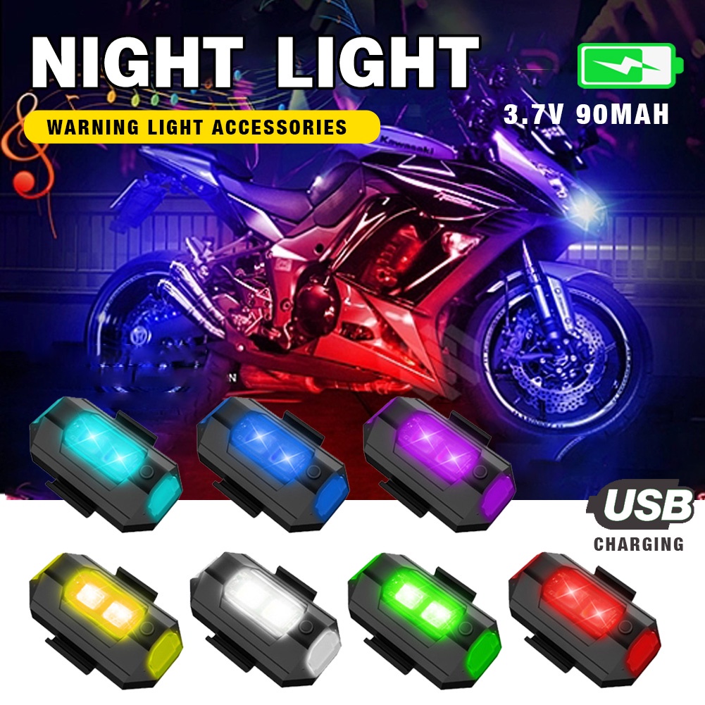 upgrade 3/4/7 color motorcycle bikes Rechargeable flashing lights