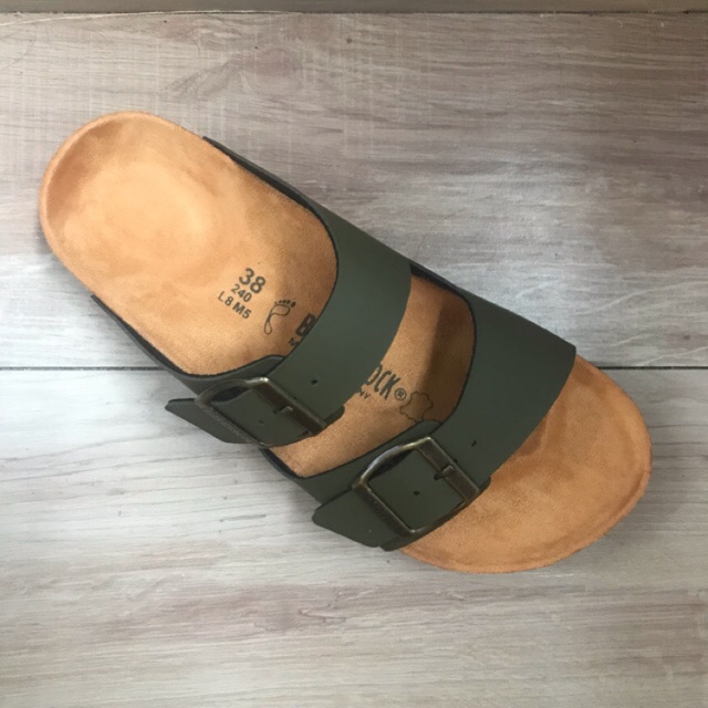 Army green rubber birkenstocks on sale