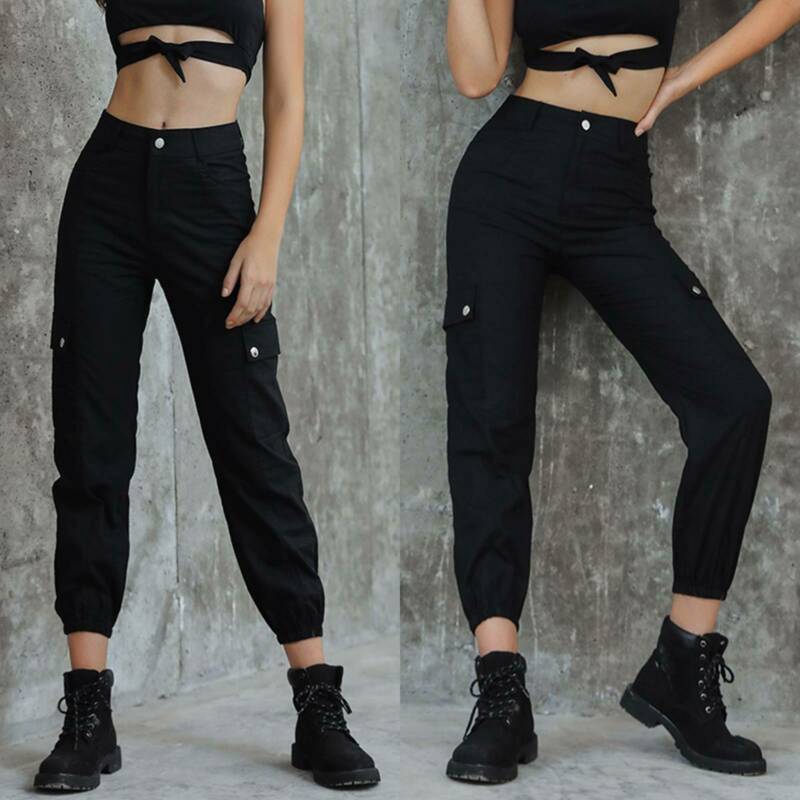 black skinny combat trousers