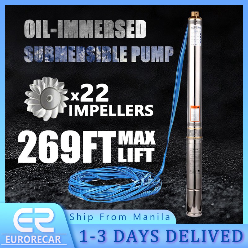 Submersible Pump 2.5Inch Water Pump Pure Copper Interface Submersible Bore Water Pump Deep Well