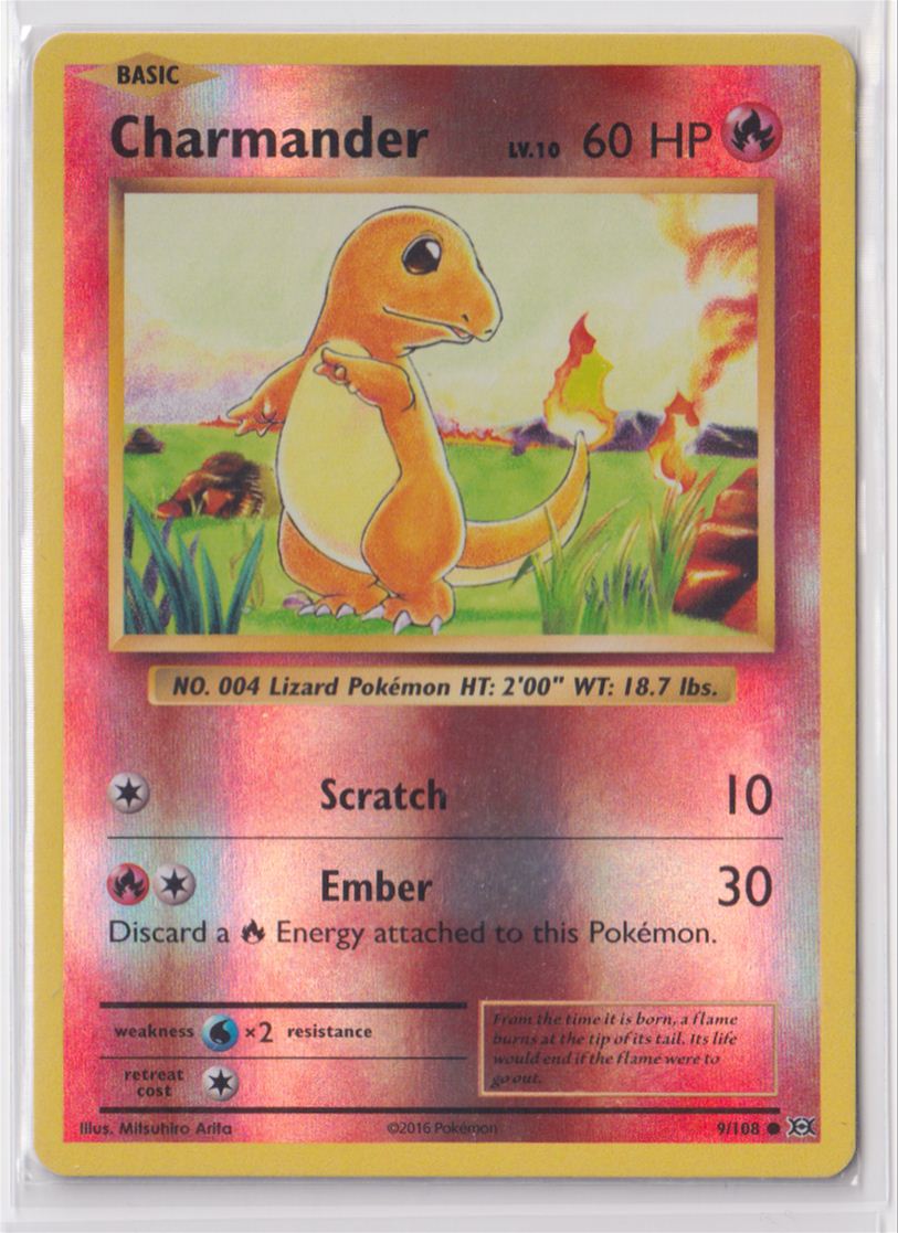 Charmander 9/108 - Common Reverse Holo - XY: Evolutions (Pokemon Card ...