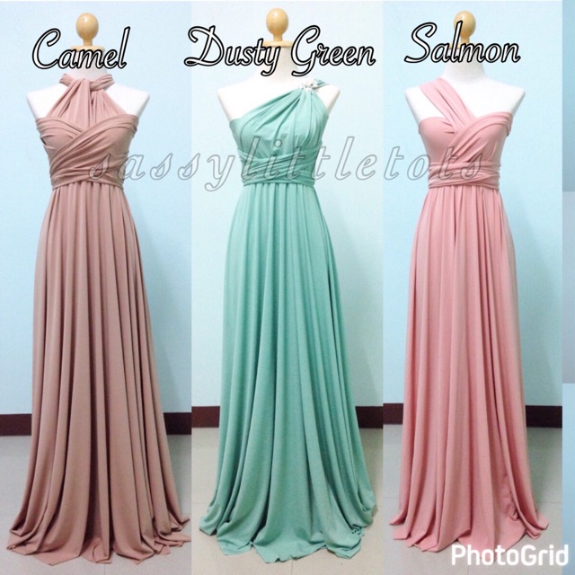 infinity dress pastel