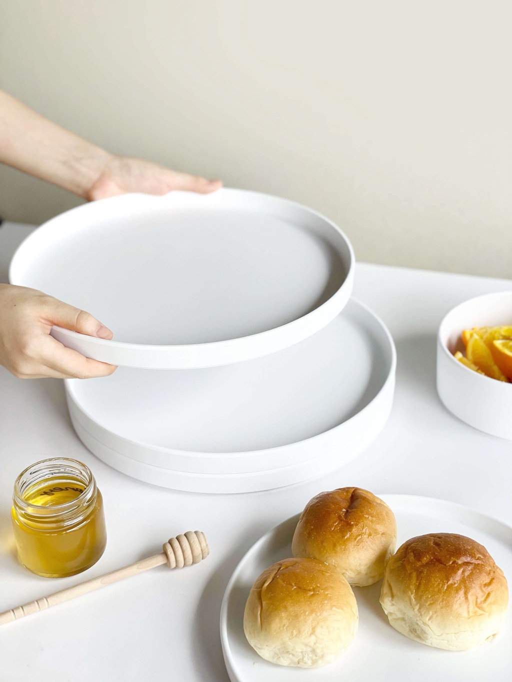 Simpli Premium Melamine Dishware Dinner Plate Serving Tray Set 11" (Box