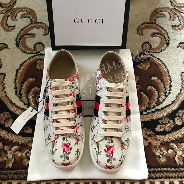 gucci floral print shoes