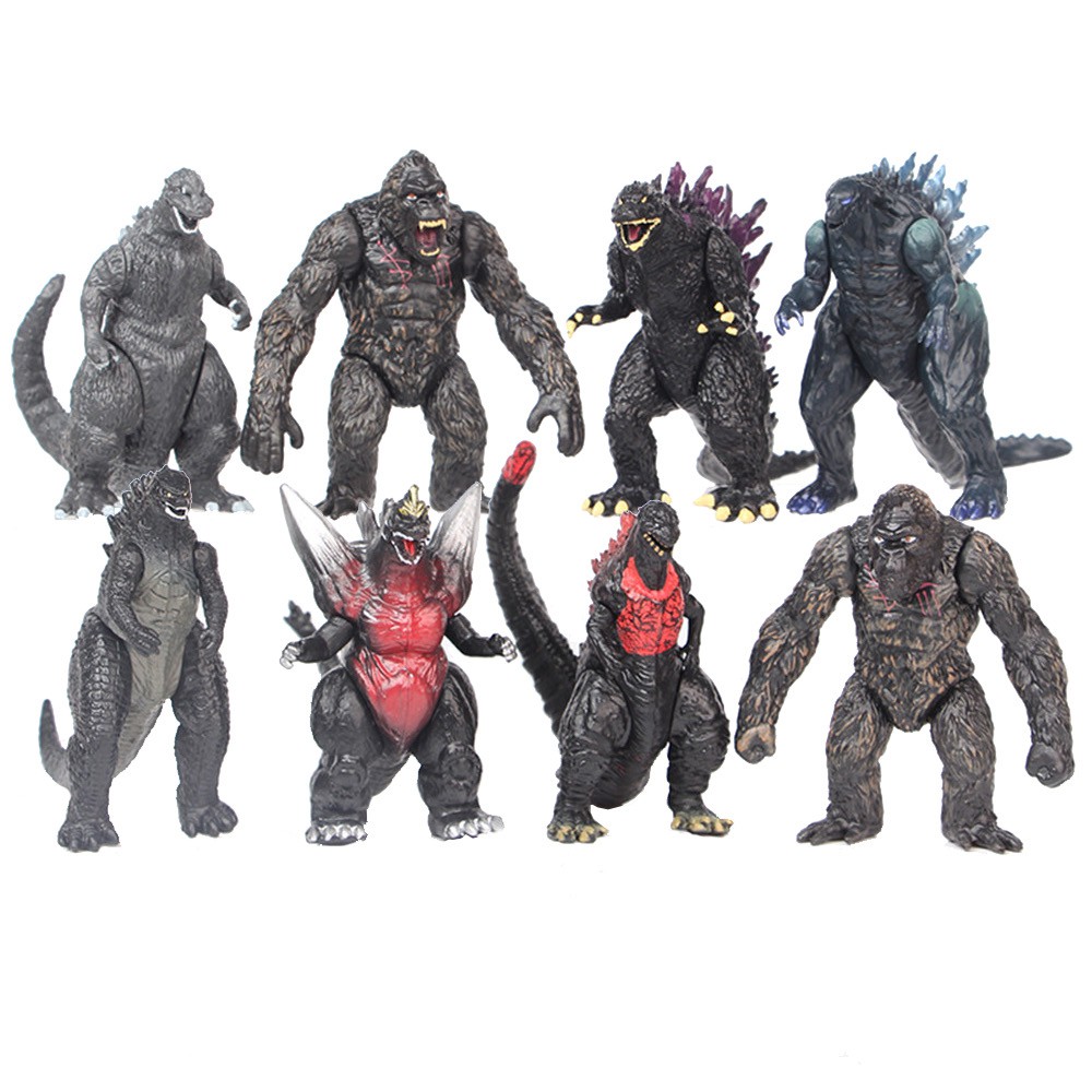 King Of The Monsters Godzilla Vs Kong Godzilla Vs King Kong 6 8 Pcs Set Collectible Cake Topper Shopee Philippines