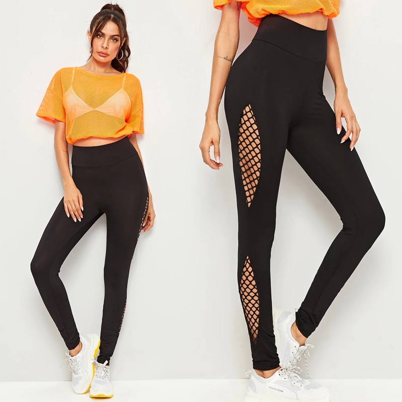 fishnet yoga pants