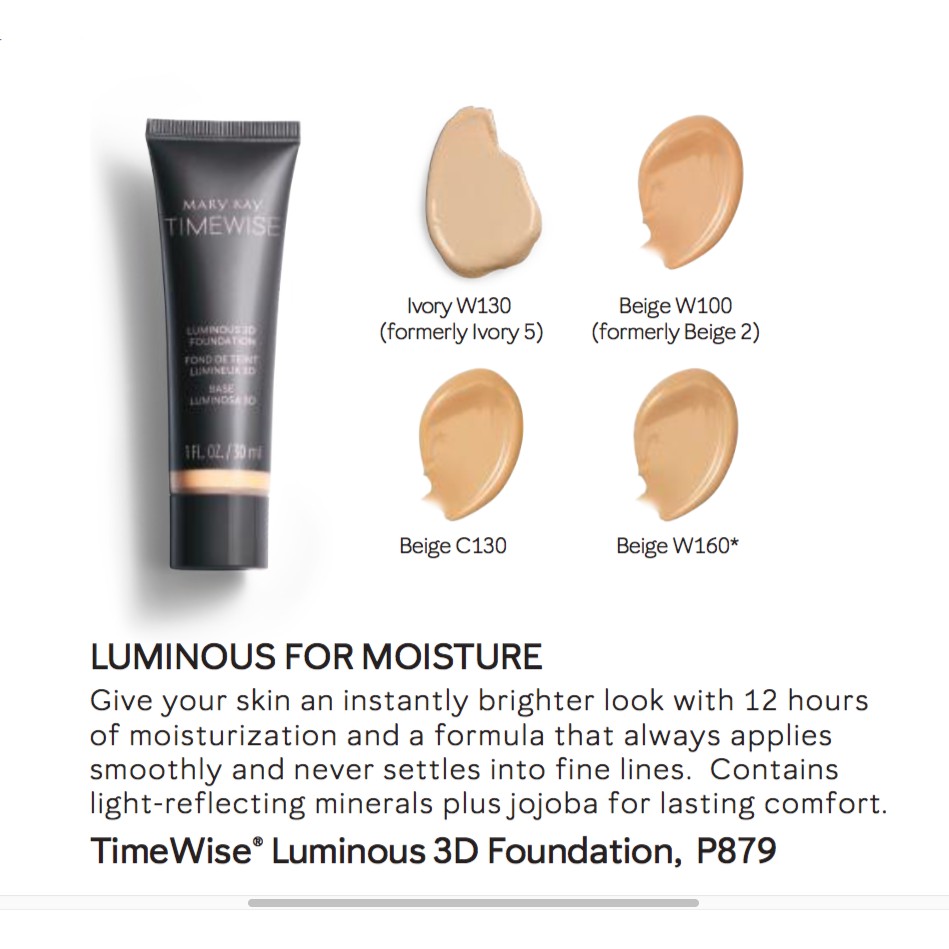 Mary Timewise Luminous Wear Liquid Foundation Color Chart