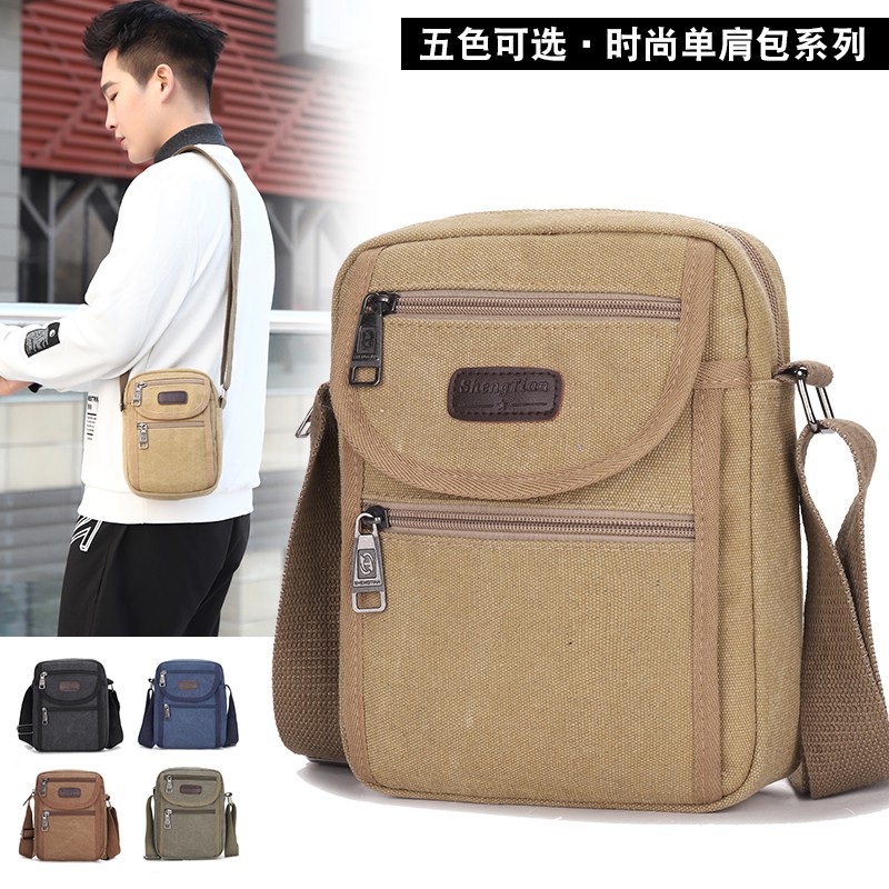 men's small canvas shoulder bags