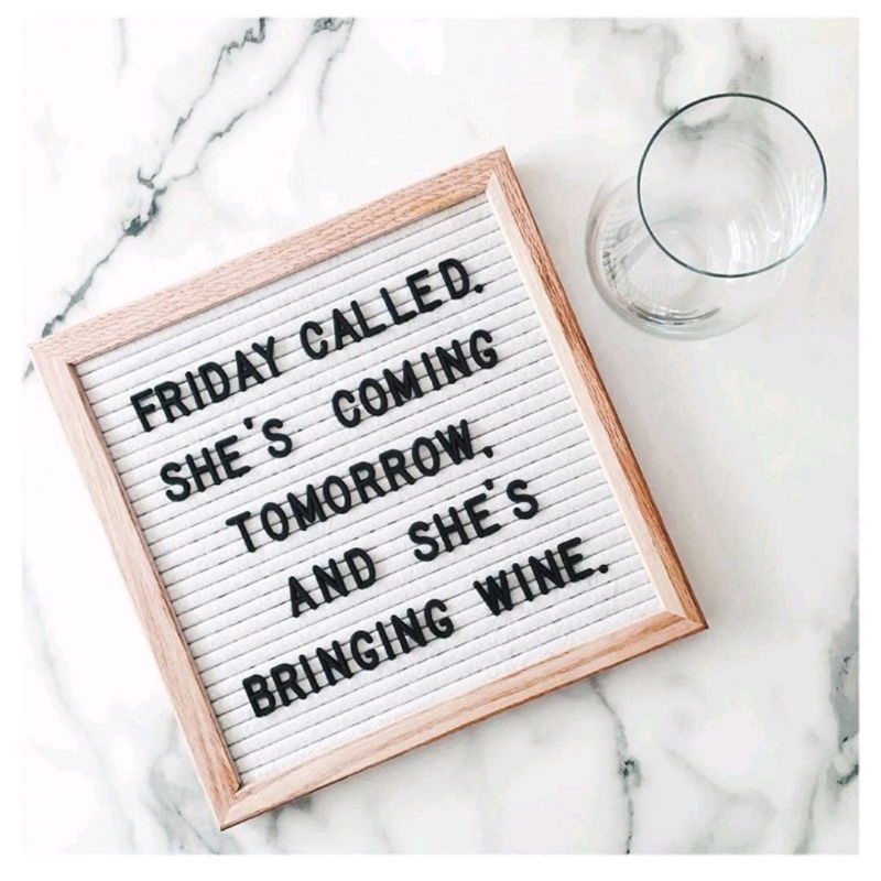 12 x 12 inches decorative letter board set with letters / retro letter