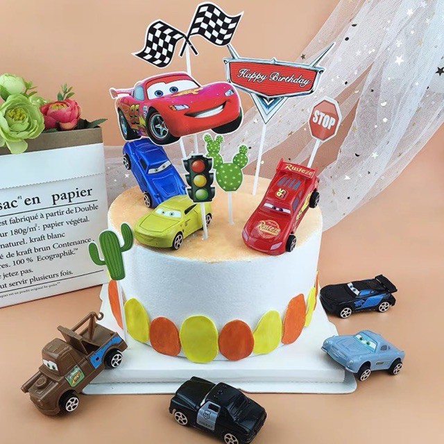 6pcs McQueen Cars Toy Cake Topper for Decoration | Shopee Philippines