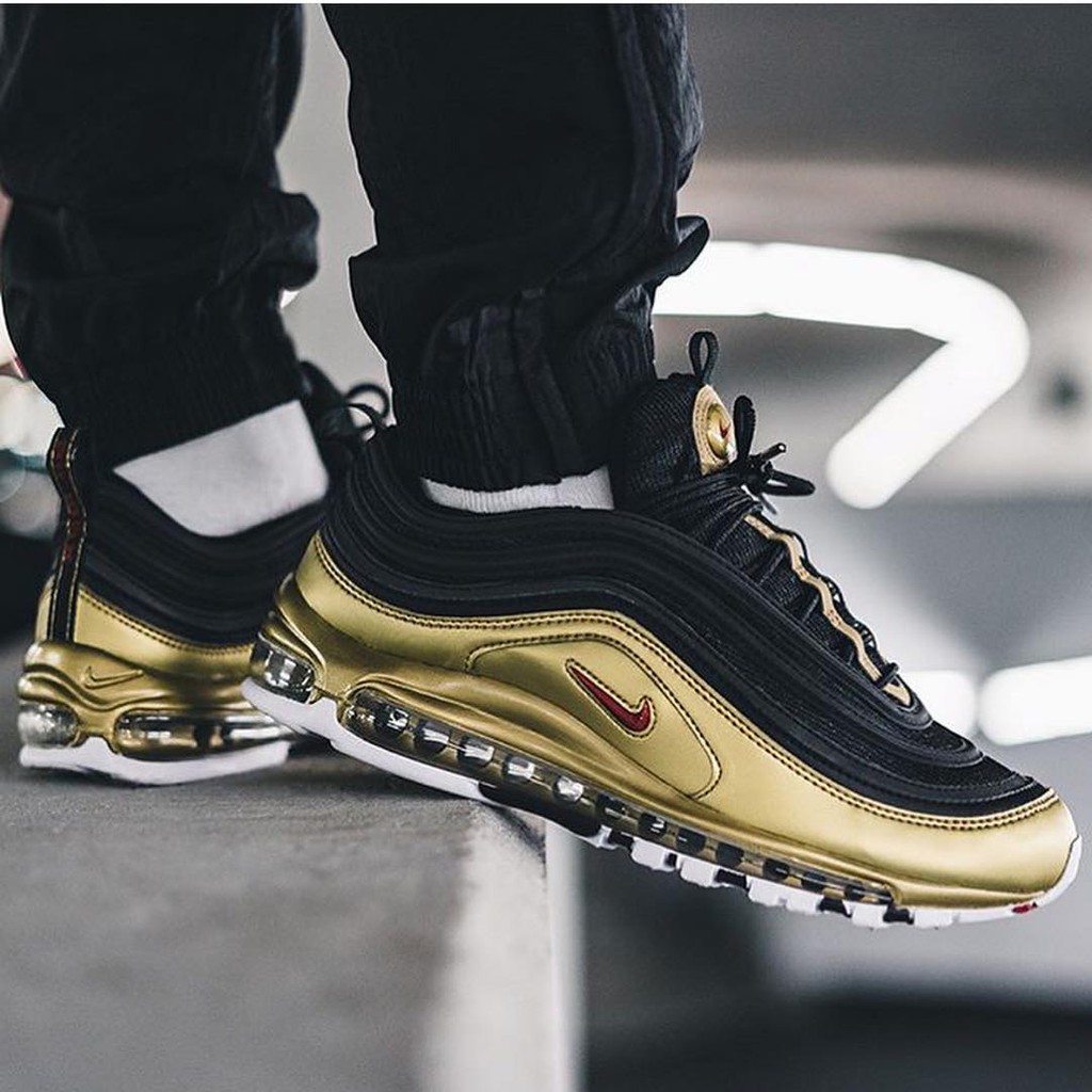 nike 97 gold black