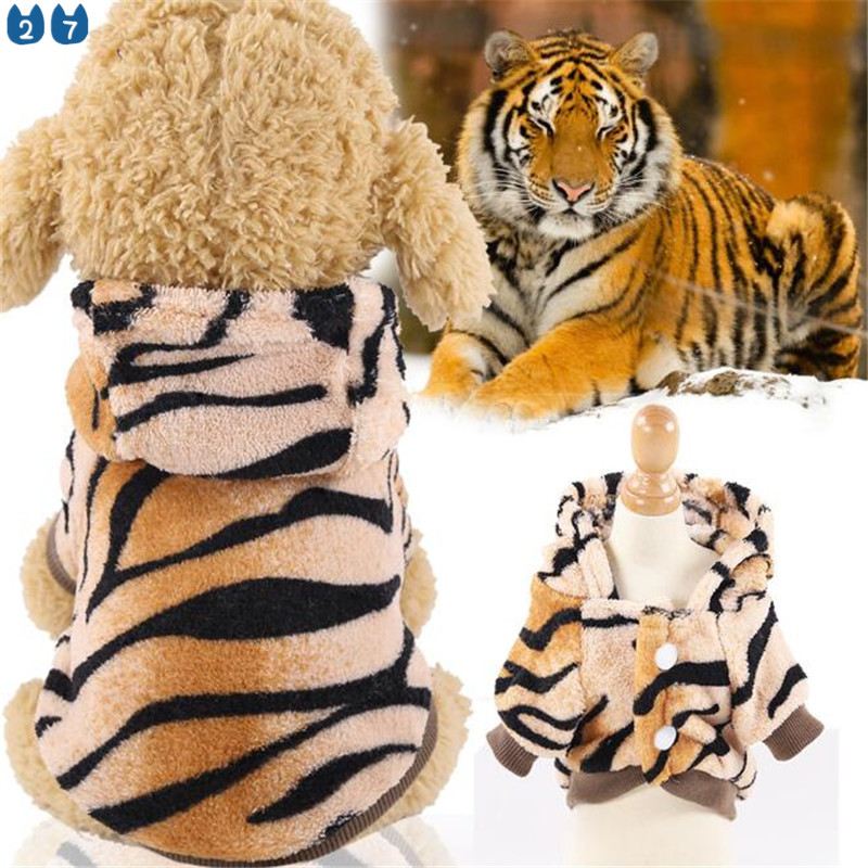 27Pets Pet Dog Costume  Cat Clothes For Pets Dogs Cats Halloween Costume Cosplay Tiger Warm Two Leg Coat gatos mascotas Drop Shipping #1