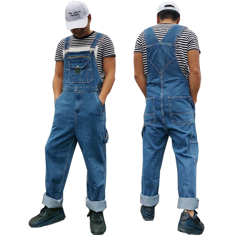 mens blue denim overalls