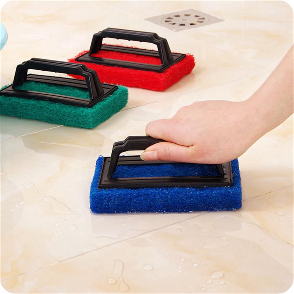 Sponge Bottom Wipe Bathtub Brush Tile Kitchen Decontamination With Handle