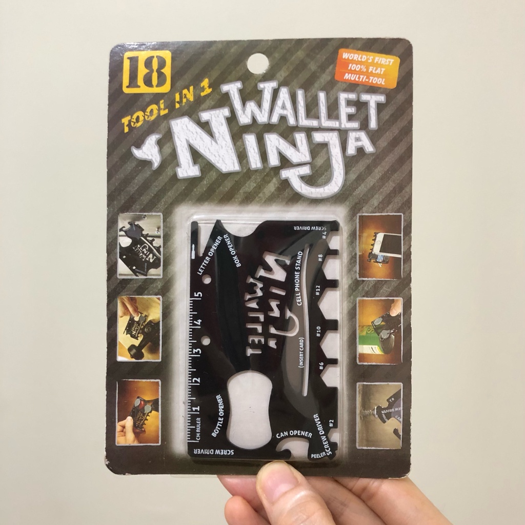 Wallet Ninja 18 in 1 Multi-Purpose Credit Card Sized Pocket Tool Kit ...