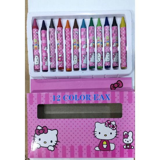 12 colors Hello Kitty Semi-Jumbo Crayons/Color lootbag birthday party ...