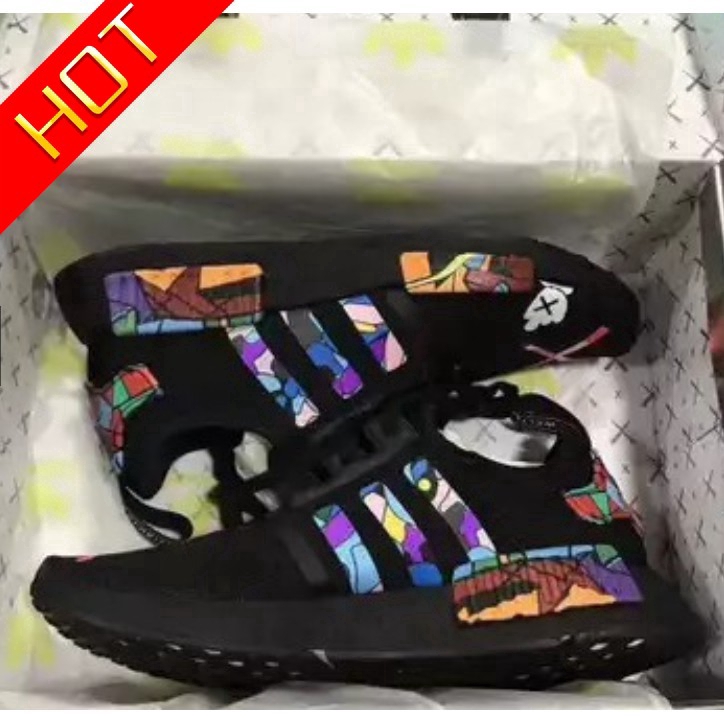 Adidas NMD KAWS R1 black men and women shoes sneakers | Shopee Philippines