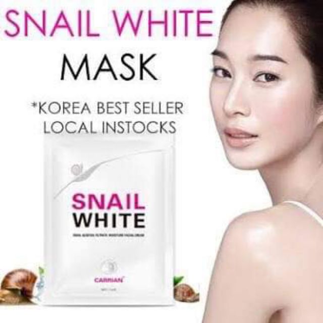 Whitening mask. Маска Snail White Seven Days. Snail White Mask shot срок годности.